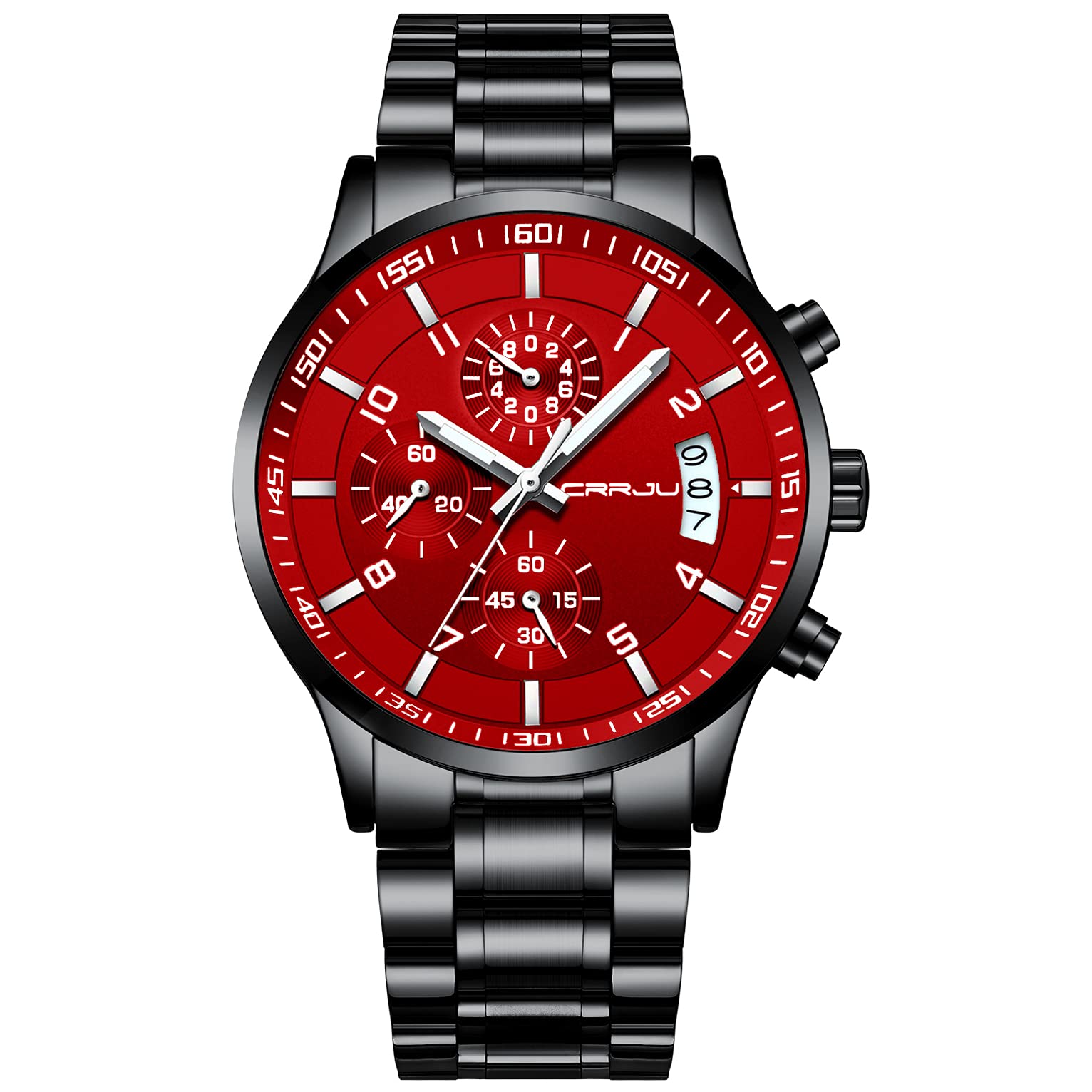 CRRJU Men's Fashion Stainless Steel Watches Date Waterproof Chronograp - View 1