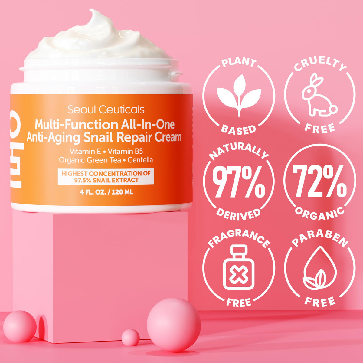 SeoulCeuticals 97 Snail Mucin Korean Face Moisturizer Skin - SeoulCeuticals Official Imagery - 6