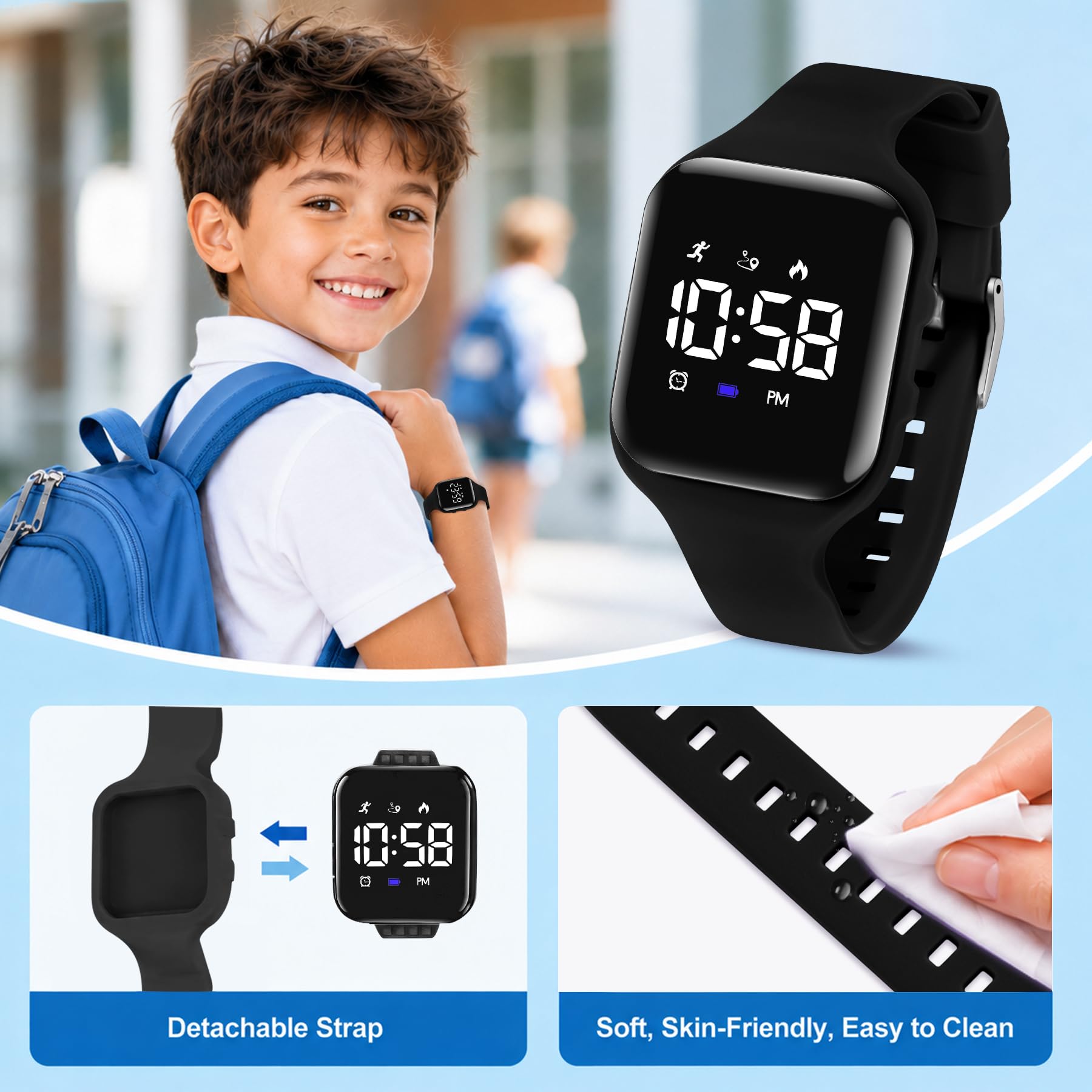 A ALPS Kids Watches for Girls Boys Digital Sport Watch with Step Count - View 6
