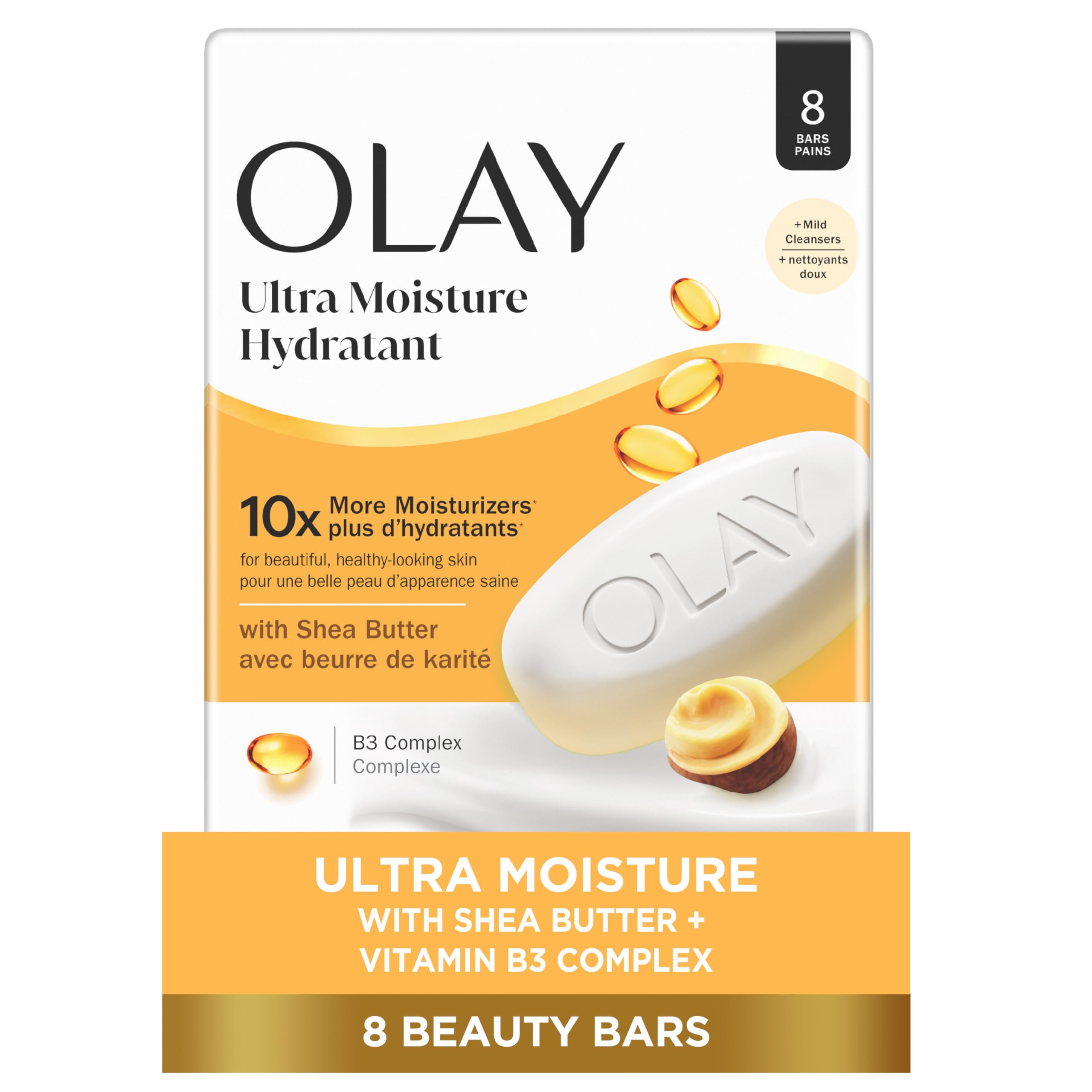 Olay Beauty Bar, Ultra Moisture,10x More Moisturizers, - Product Imagery