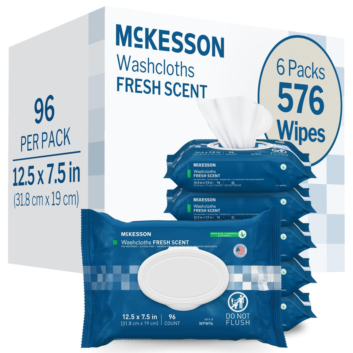 McKesson Washcloth Wipes for Adults Scented - McKesson Official Imagery - 2
