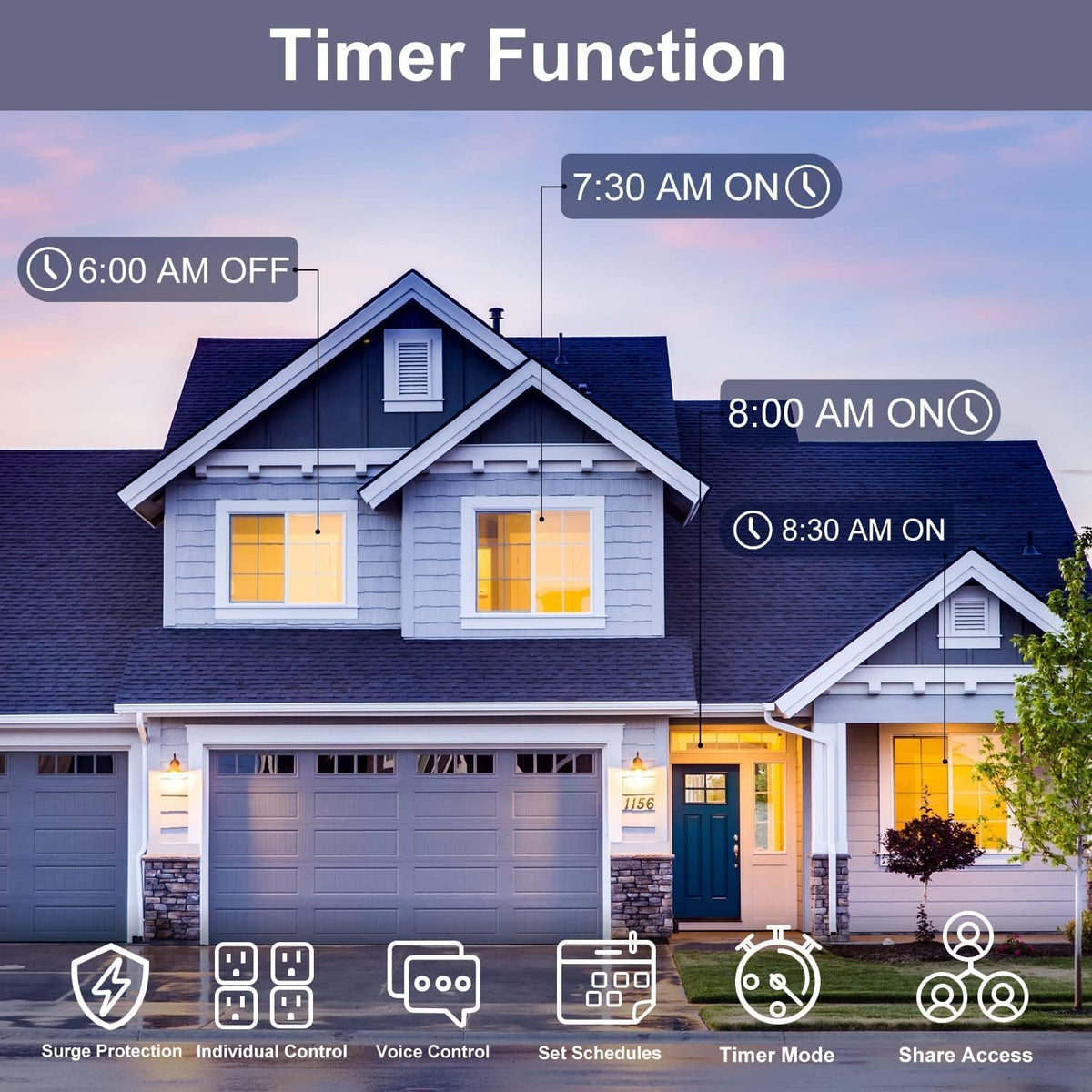 XENON ZigBee Power Strips Voice APP Timer 4 Individually - XENON Official Imagery - 7