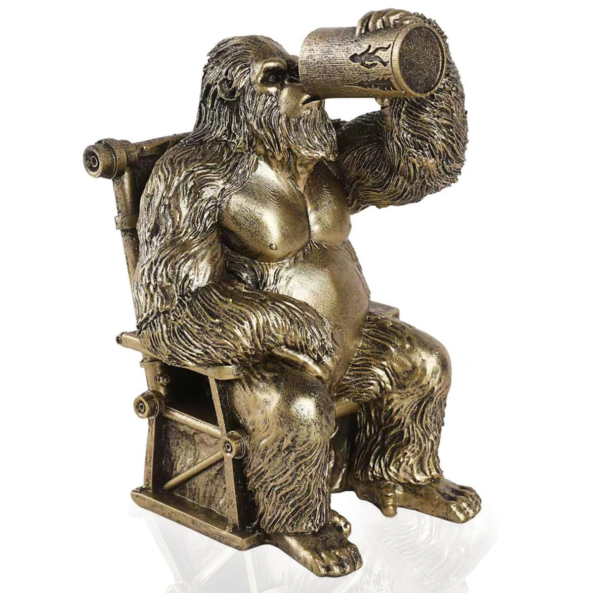 Bigfoot Statue Lazy Sasquatch Drinking Beer Whimsical Home - JJALIGHTS Official Imagery - 1