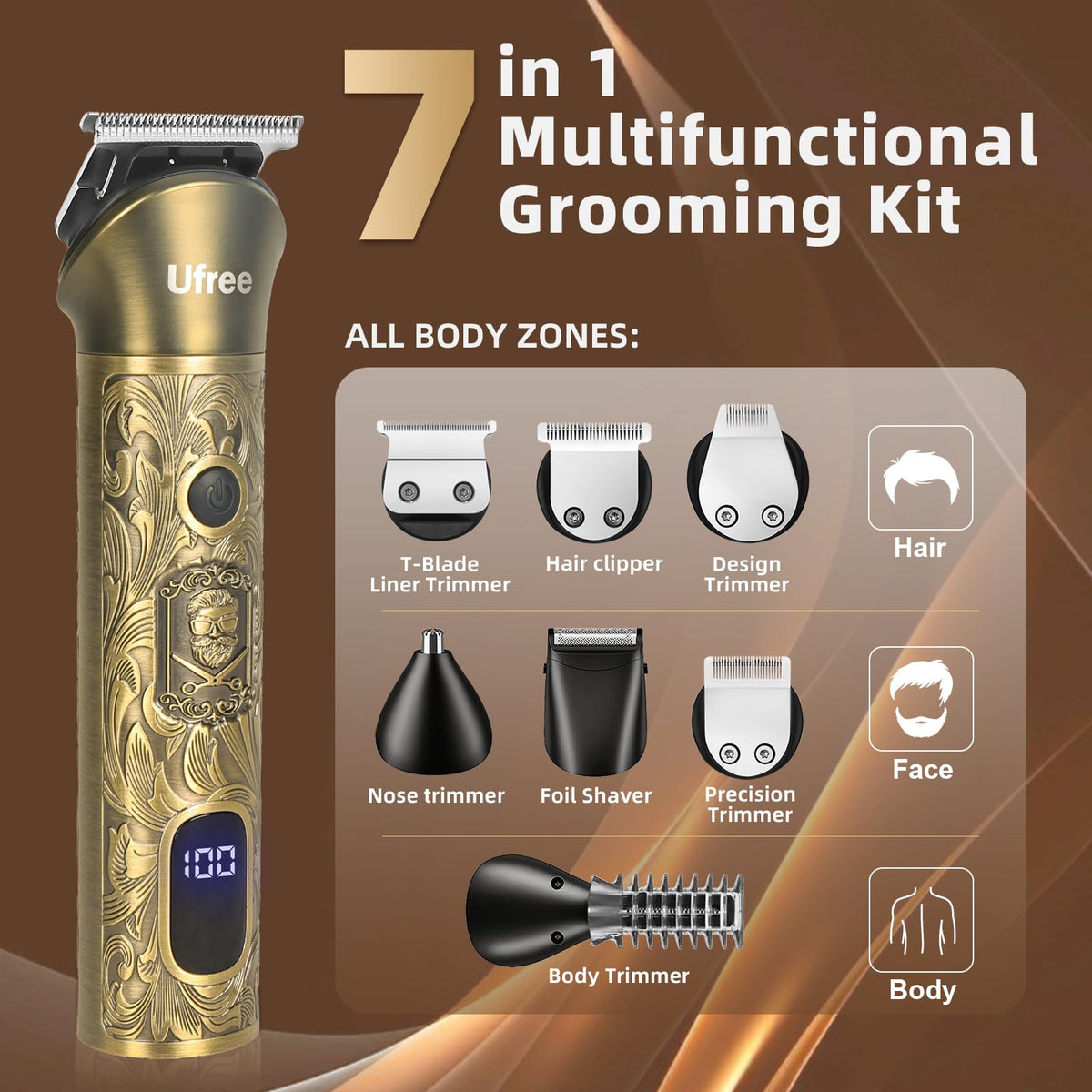 Ufree Professional Beard Trimmer for Men Electric Shaver - Ufree Official Imagery - 3