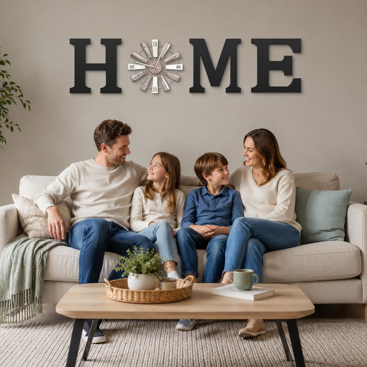 Farmhouse Home Signs with Windmill Clock Wall Decor Rustic - ZAZIWZ Official Imagery - 7