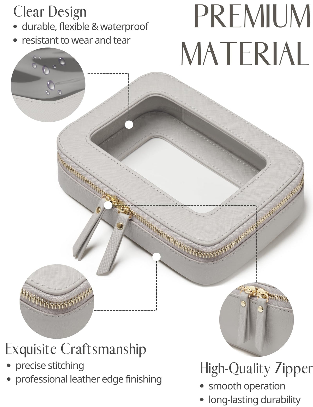 Clear Makeup Case Toiletry Bag Travel Medium Clear Cosmetic - Popvibe Official Imagery - 5