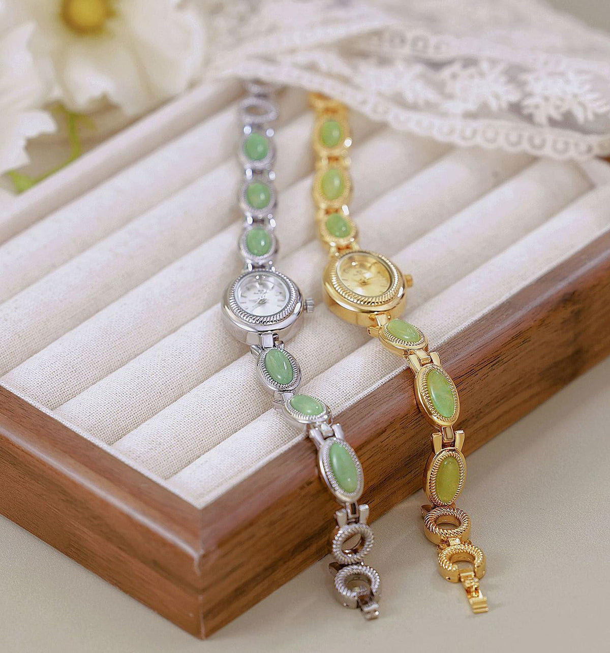 MASTOP Luxury Vintage Gold Watches for Women with Jade - MASTOP Official Imagery - 7
