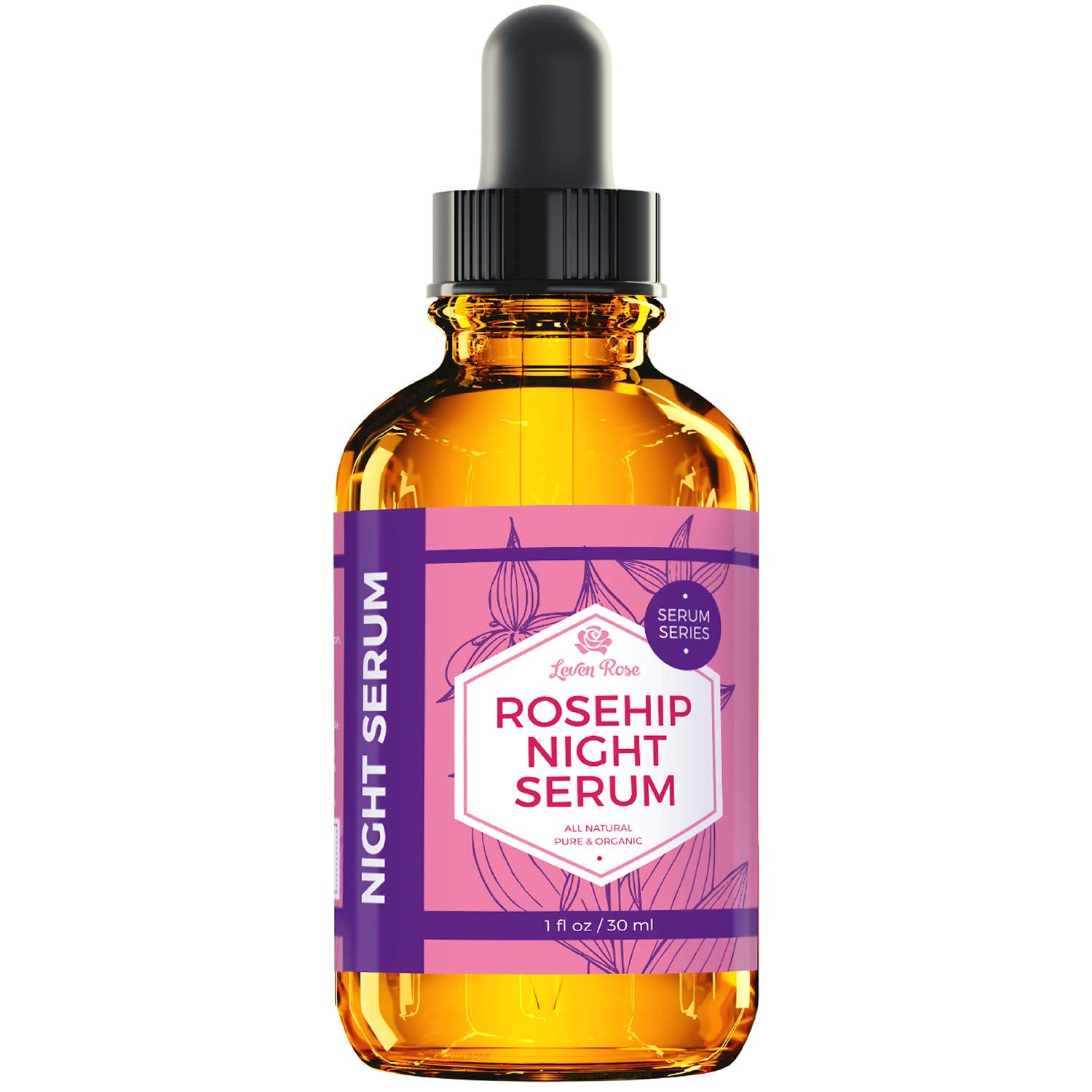 Leven Rose Rosehip Oil Night Face Serum, 100% Pure Organic Natural Rose Hip Oil - Leven Rose Official Product View 3