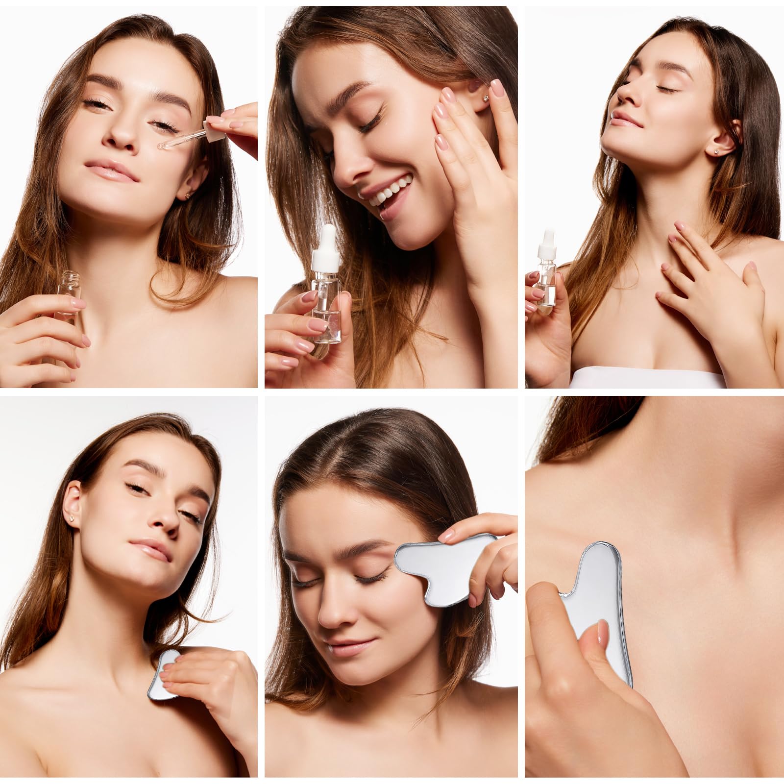 Stainless Steel Gua Sha Facial Tools Guasha for Face Metal Gua - Daubigny