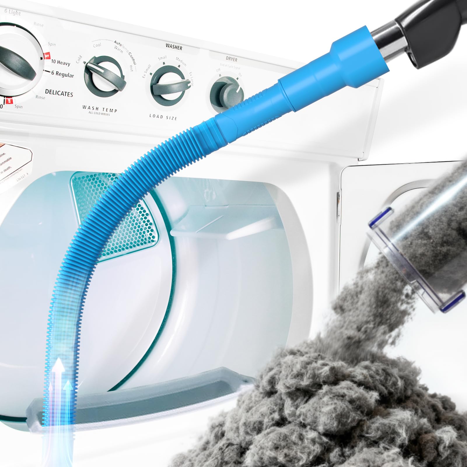 Holikme Dryer Vent Cleaner Kit – Blue Lint Vacuum Attachment - Product Imagery