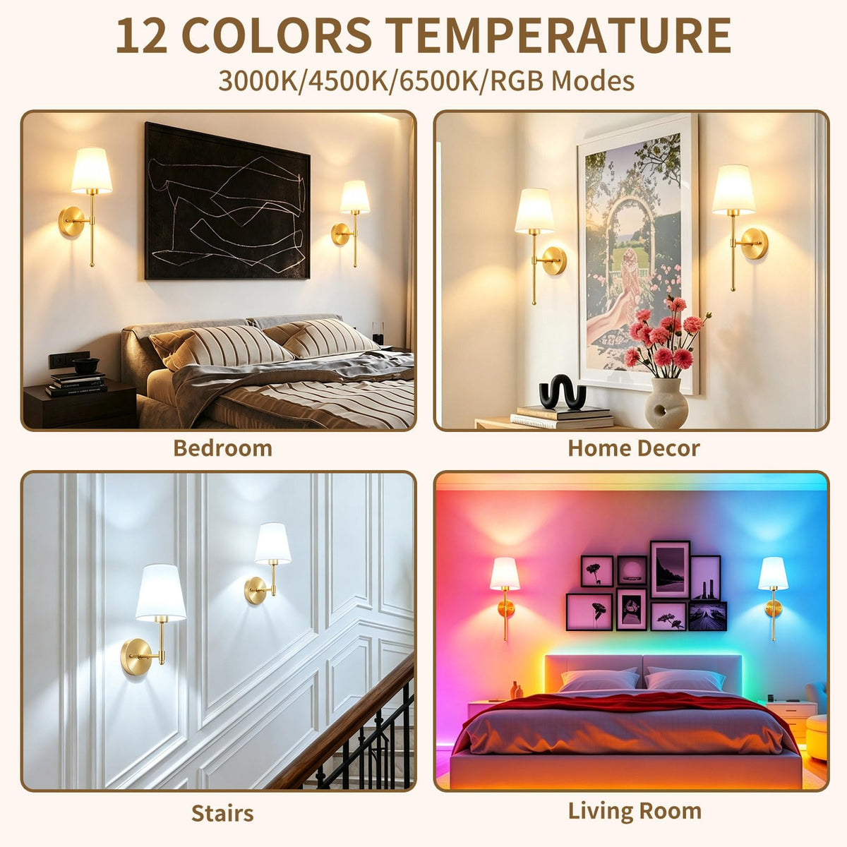 Battery Operated Wall Sconce Set of 2 Rechargeable Wall - LHRLAK Official Imagery - 8