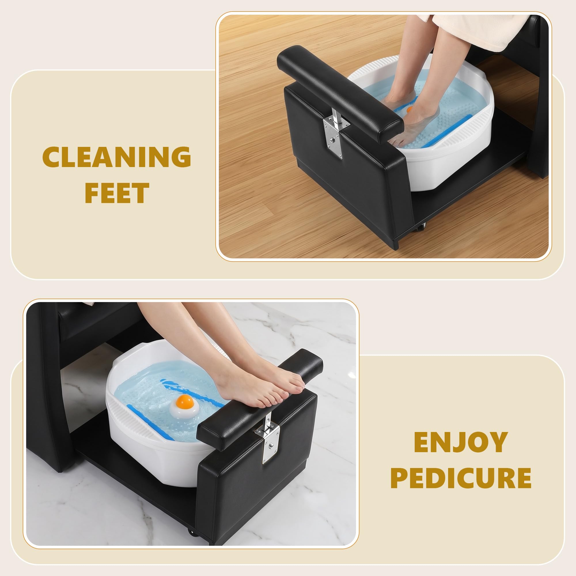 Hicomony Pedicure Chair for Nail Tech, Reclining Spa Chair Stool Included
