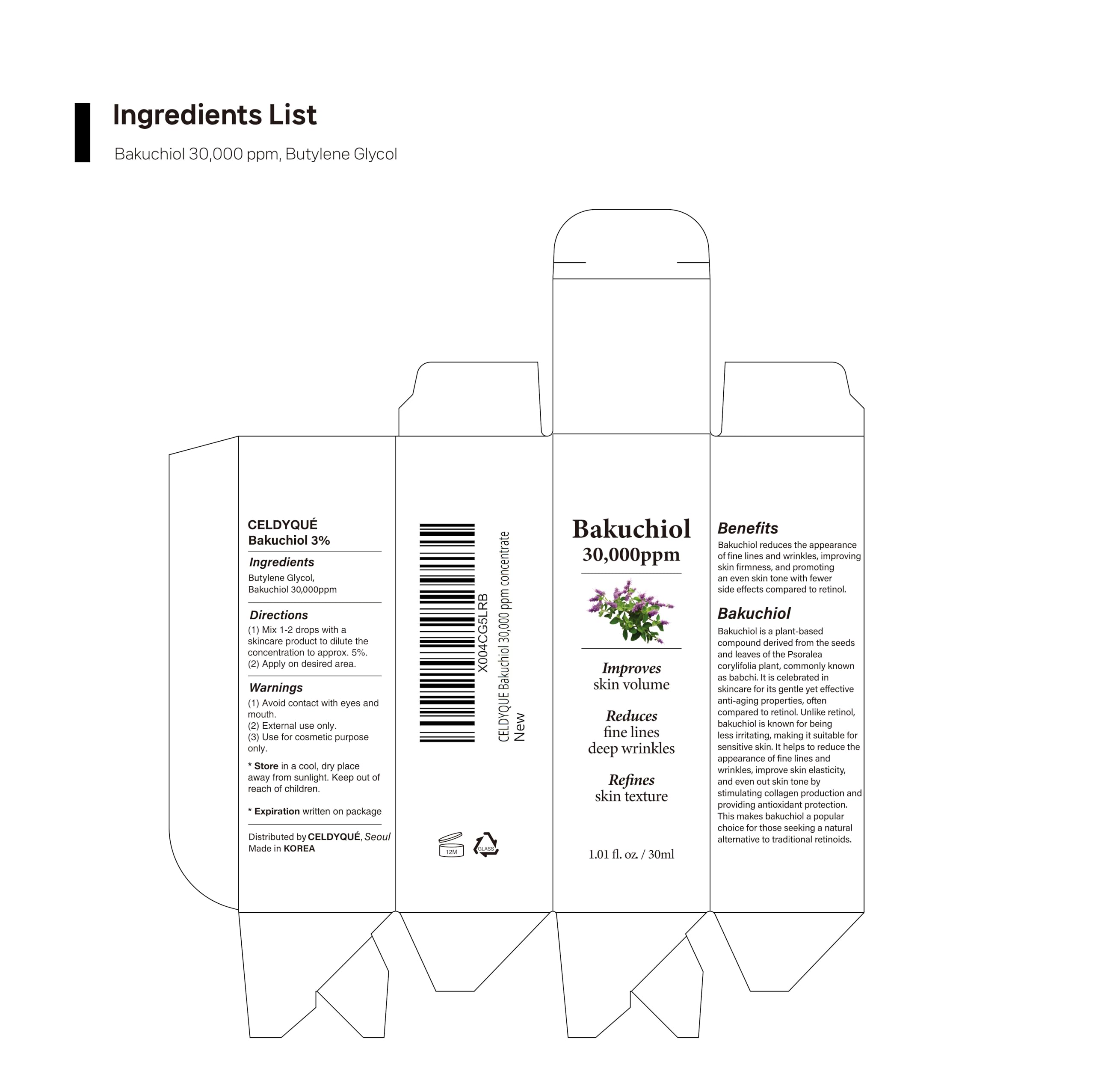 CELDYQUE Korean Bakuchiol Concentrate DIY Mix - in Serum 30 & 000 ppm High - CELDYQUE Official Product View 9