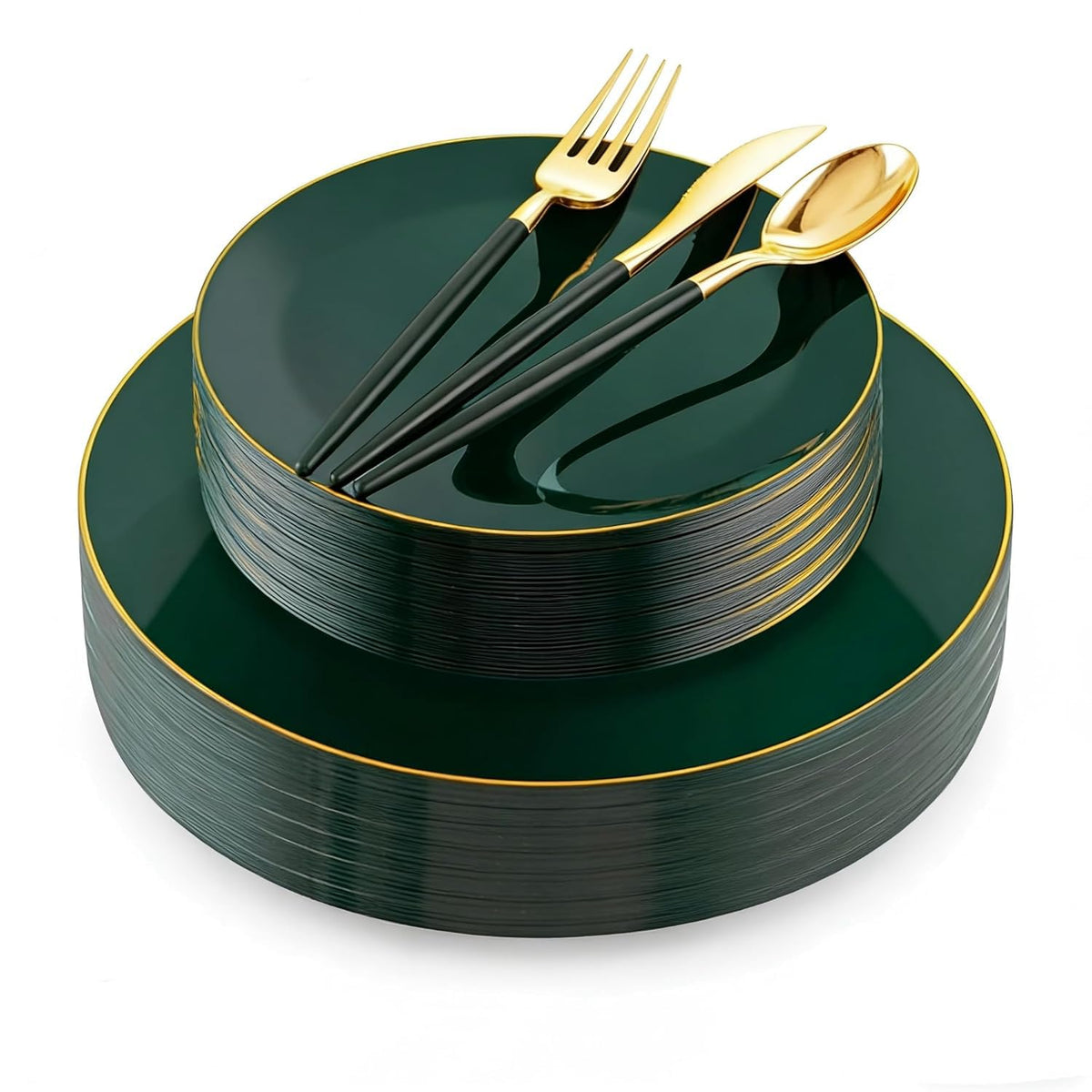 Liacere 150PCS Green Plastic Plates - Liacere Official Imagery - 1
