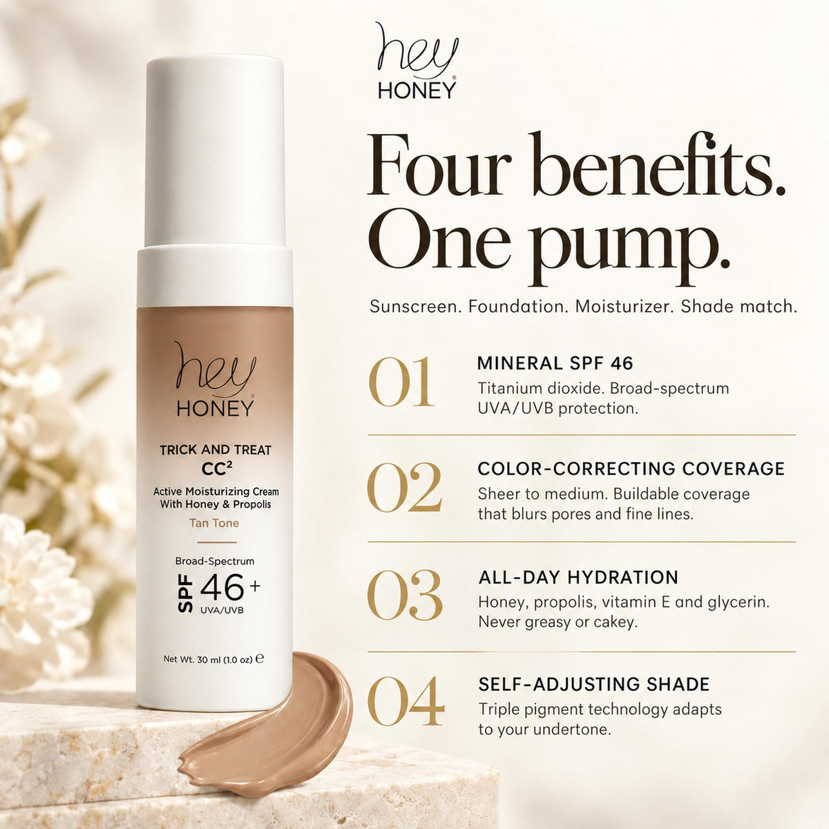 Hey Honey Trick and Treat Moisturizing CC Cream SPF 46 - Hey Honey Official Imagery - 5