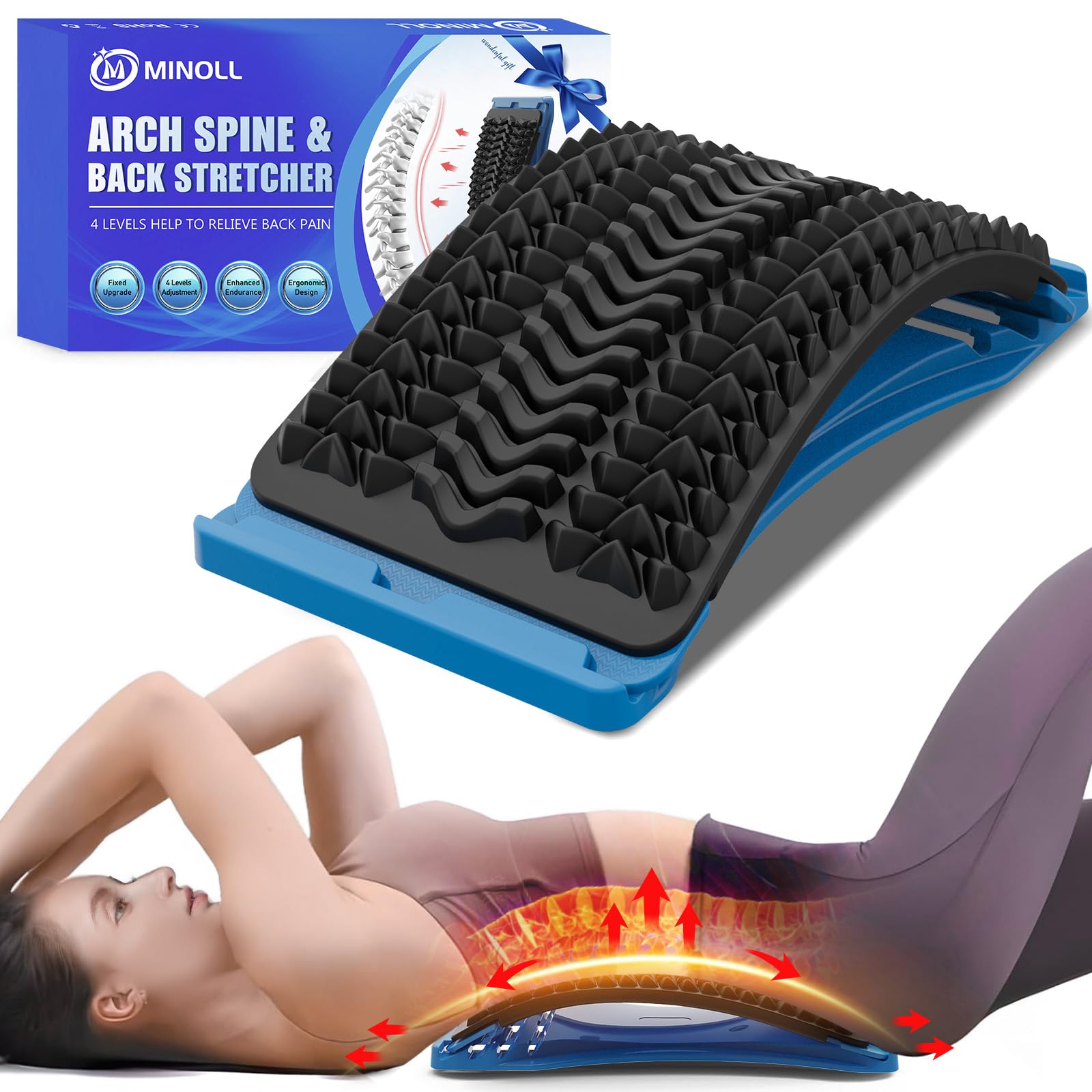MINOLL Back Stretcher for Lower Back Pain Relief, Multiple Level Adjus - View 8