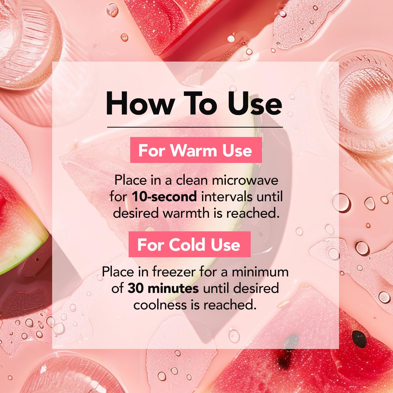 Cala CALA Hot & Cold Watermelon Eye Pads for soothing therapeutic thermal compress, featuring vibrant watermelon design.
