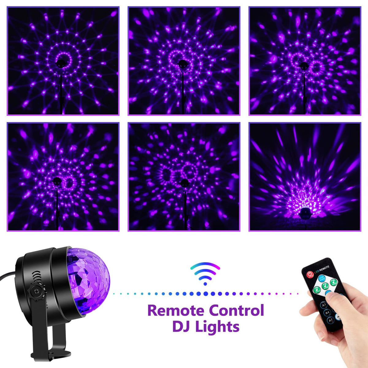UV Black Lights for Glow Party 6W LED Disco Ball Strobe - Litake Official Imagery - 3
