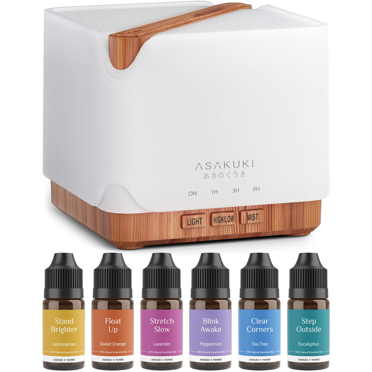 ASAKUKI Essential Oil Diffuser for Home with Top 6 Essential - ASAKUKI Official Imagery - 2