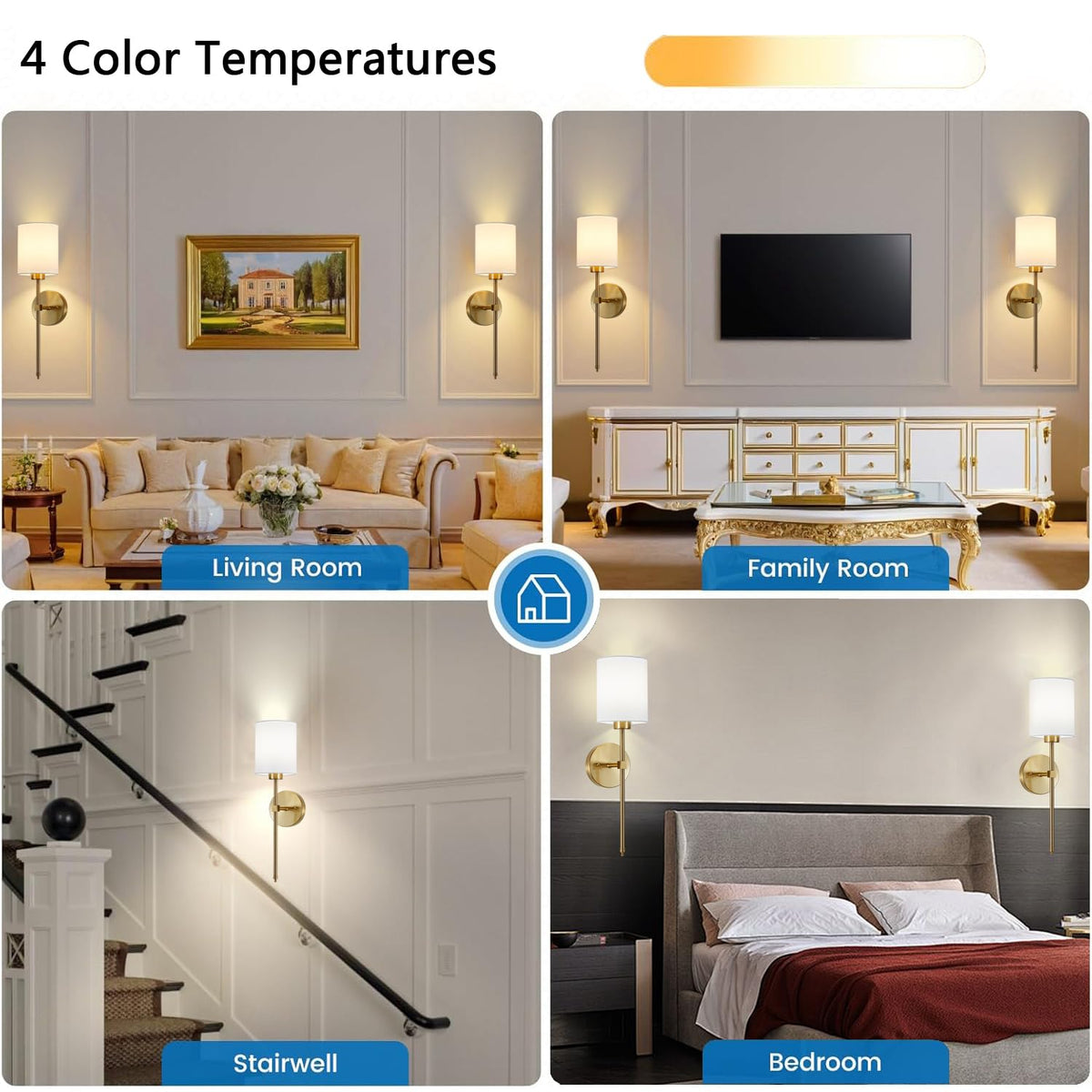 Battery Operated Wall Sconce Set of 2 Brushed Gold - A1A9 Official Imagery - 7