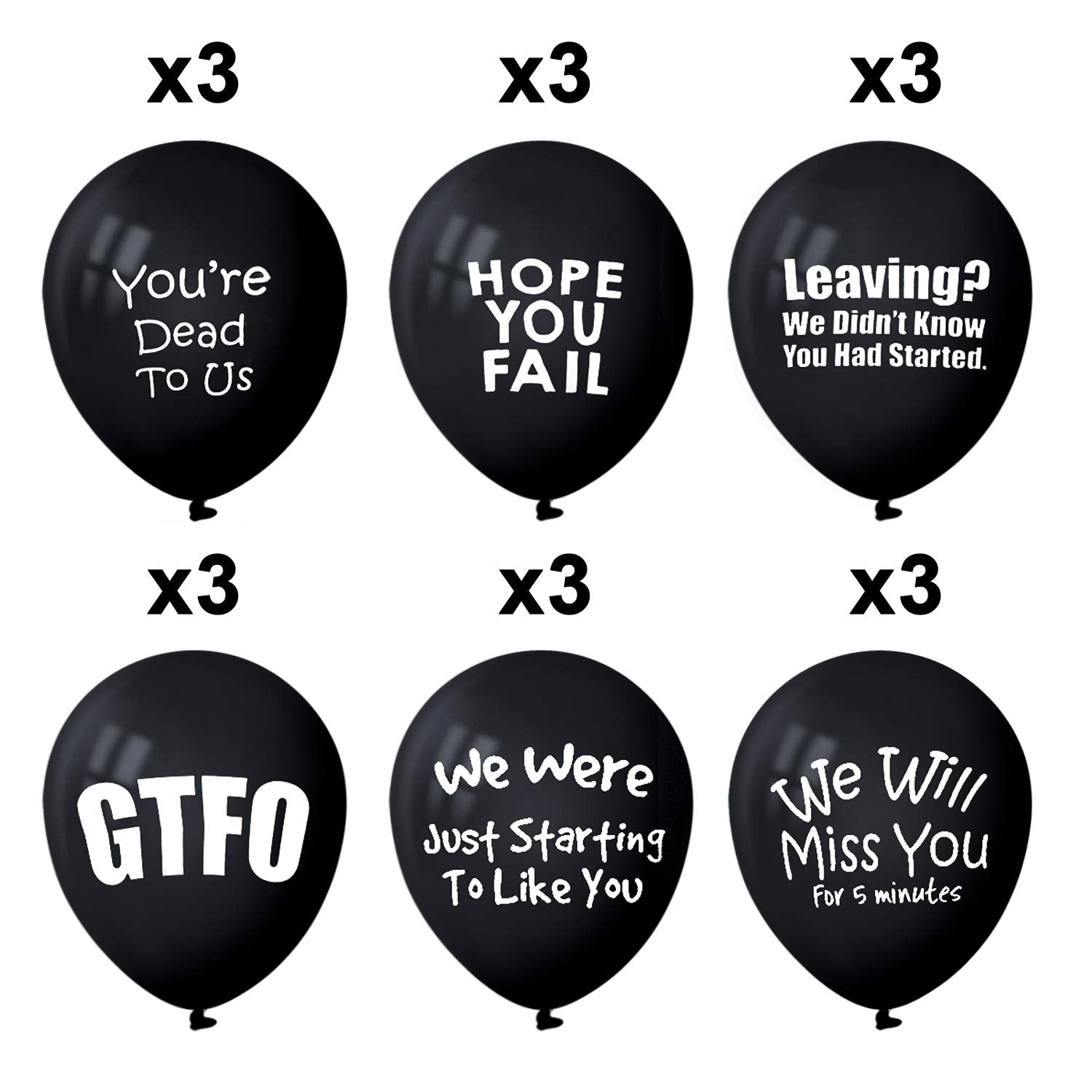 OIIKI 18Pack Party Decorations Balloon for Funny Coworker Going - Product Imagery