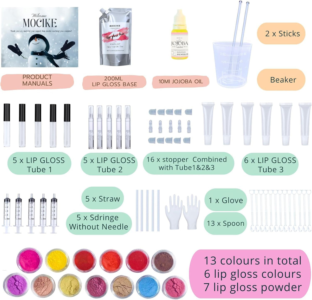 DIY lip gloss making kit for Girl Gifts - MOCIKE Official Imagery - 3