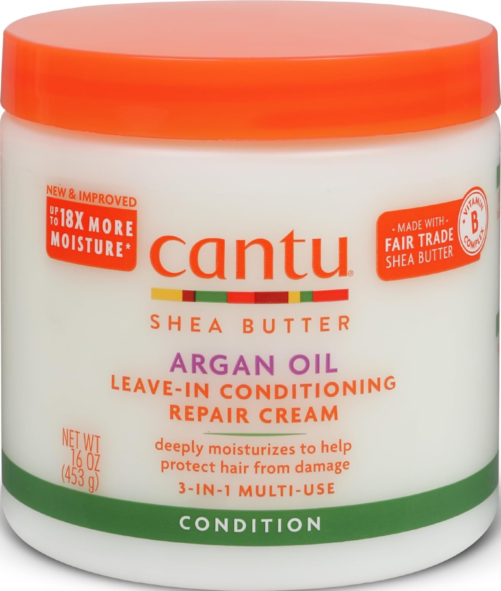 Cantu Argan Oil Leave in Conditioning Repair Cream, 16 Ounce - Cantu Official Product View 2