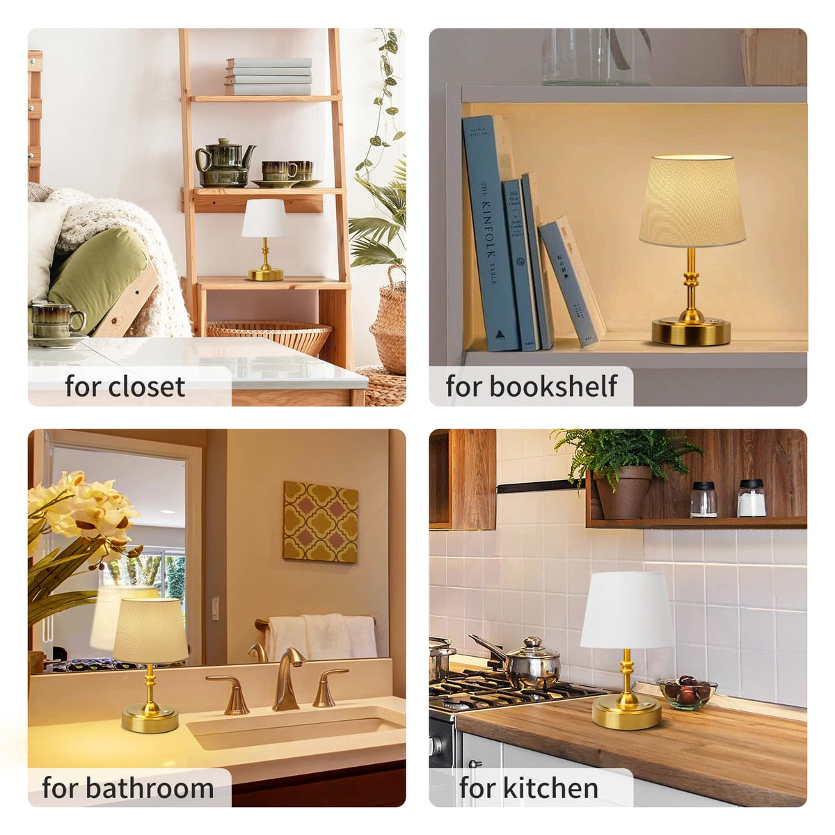 ONEWISH Small Cordless Lamp Dimmable Battery Operated Table - ONEWISH Official Imagery - 6