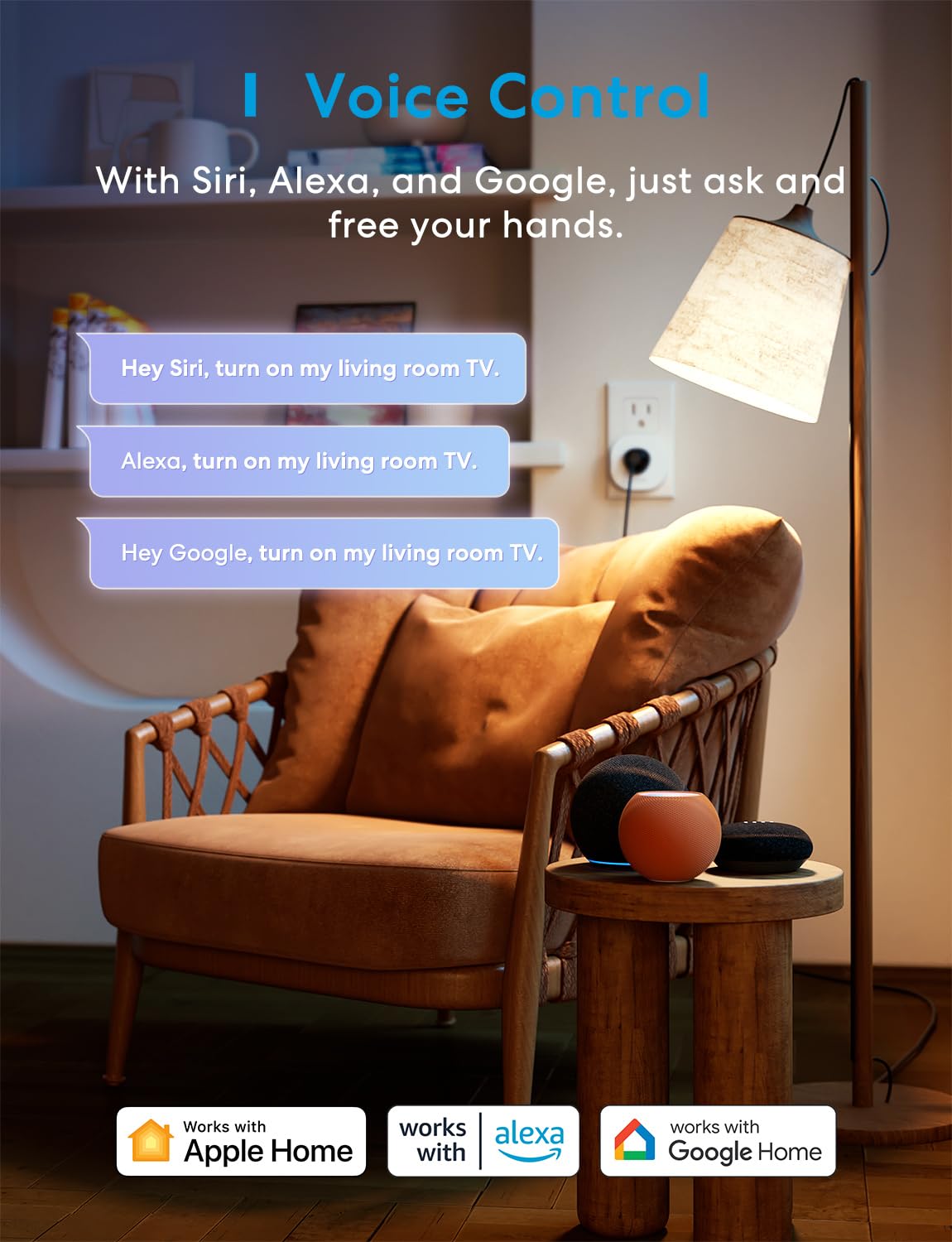meross Matter Smart Plug Mini Compact Size 100 Privacy Wi Fi - meross Official Imagery - 6