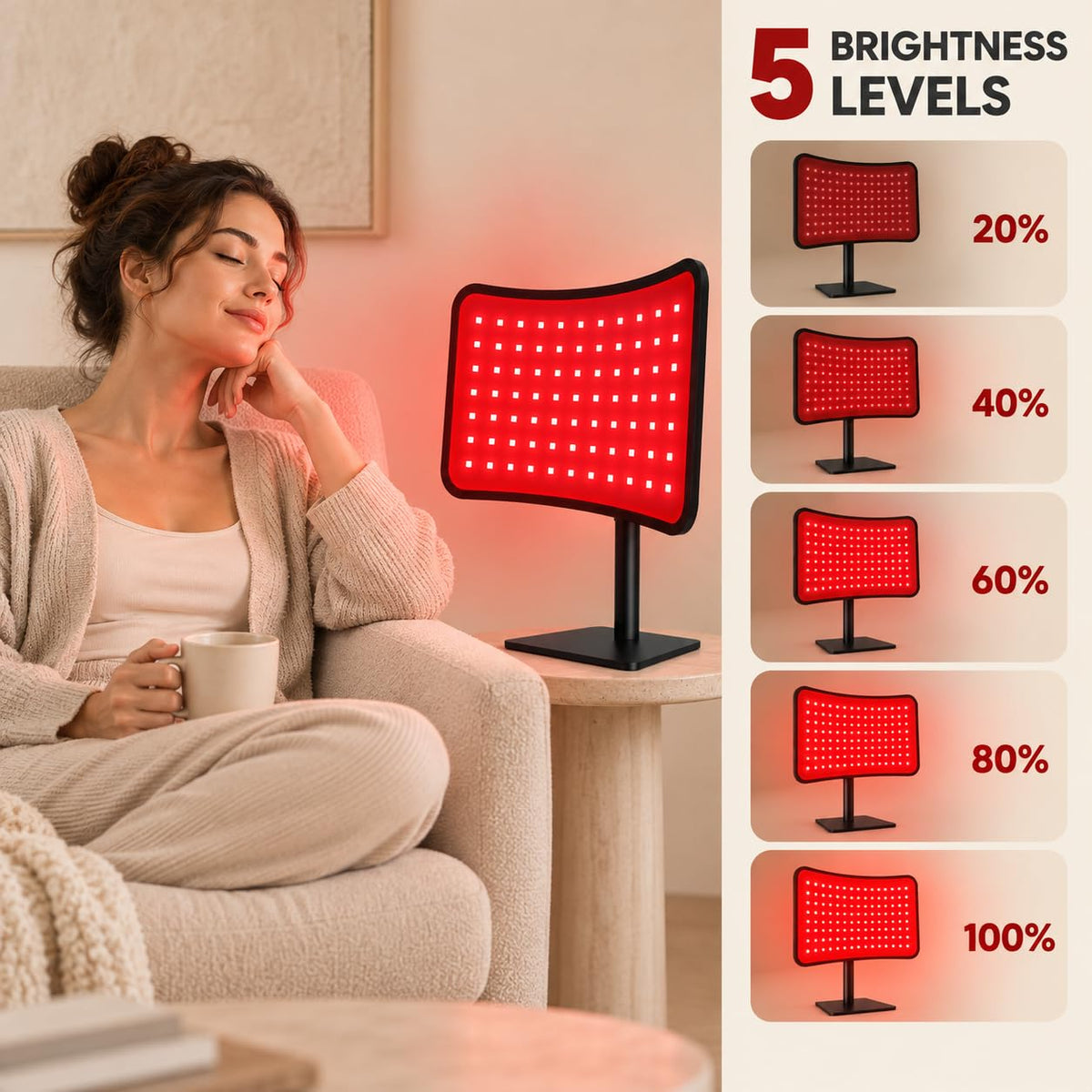 Red Light Therapy for Face Body 2 in 1 Desktop Panel with - Puroth Official Imagery - 4