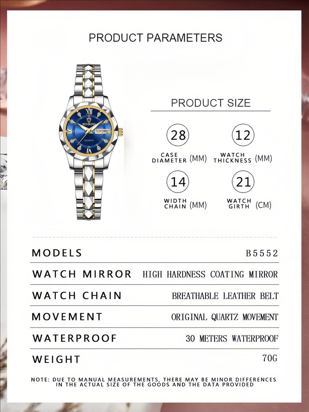 Gosasa Luxury Men s and Women s Business Diamond Stainless - Gosasa Official Imagery - 6