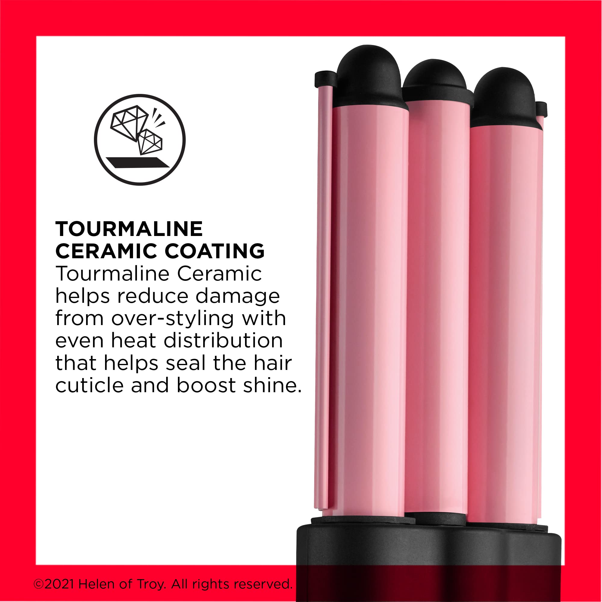 REVLON 3 Barrel Jumbo Hair Waver, Pink