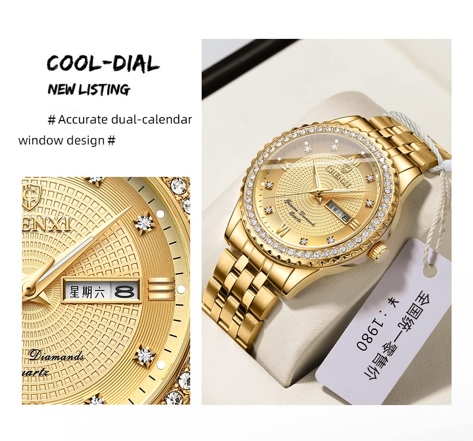 FANMIS His and Hers Couples Watch for Men and Women Stainless - Product Imagery