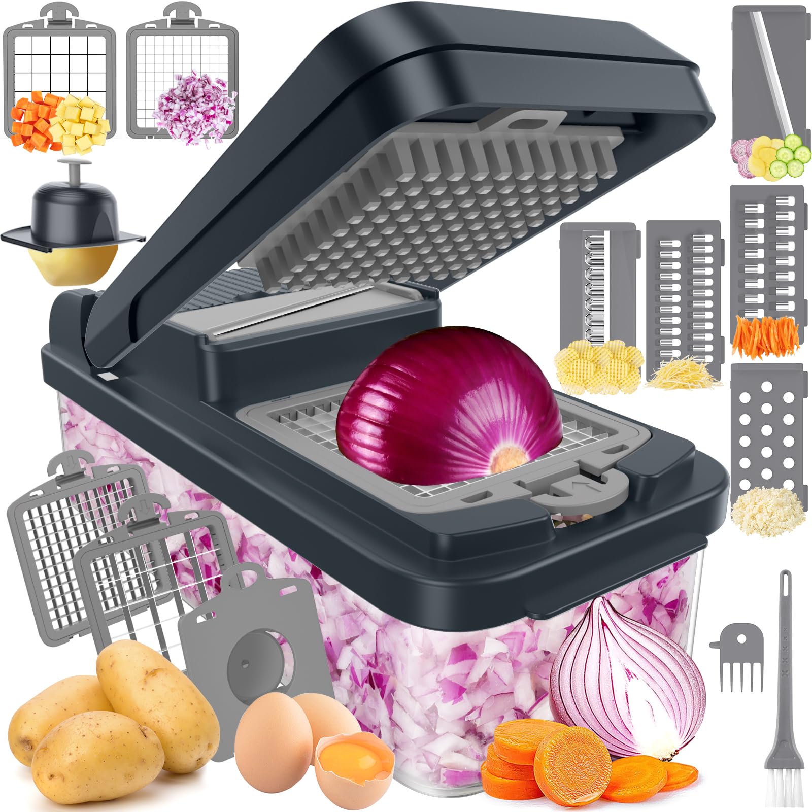 MealHelper 12-in-1 Vegetable Chopper, Food Veggie Chopper With Container - MealHelper Official Product View 8