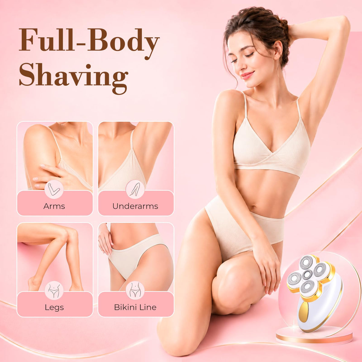 Electric Razors for Women 5 in 1 Magnetic Rechargeable - HACLIPPER Official Imagery - 8