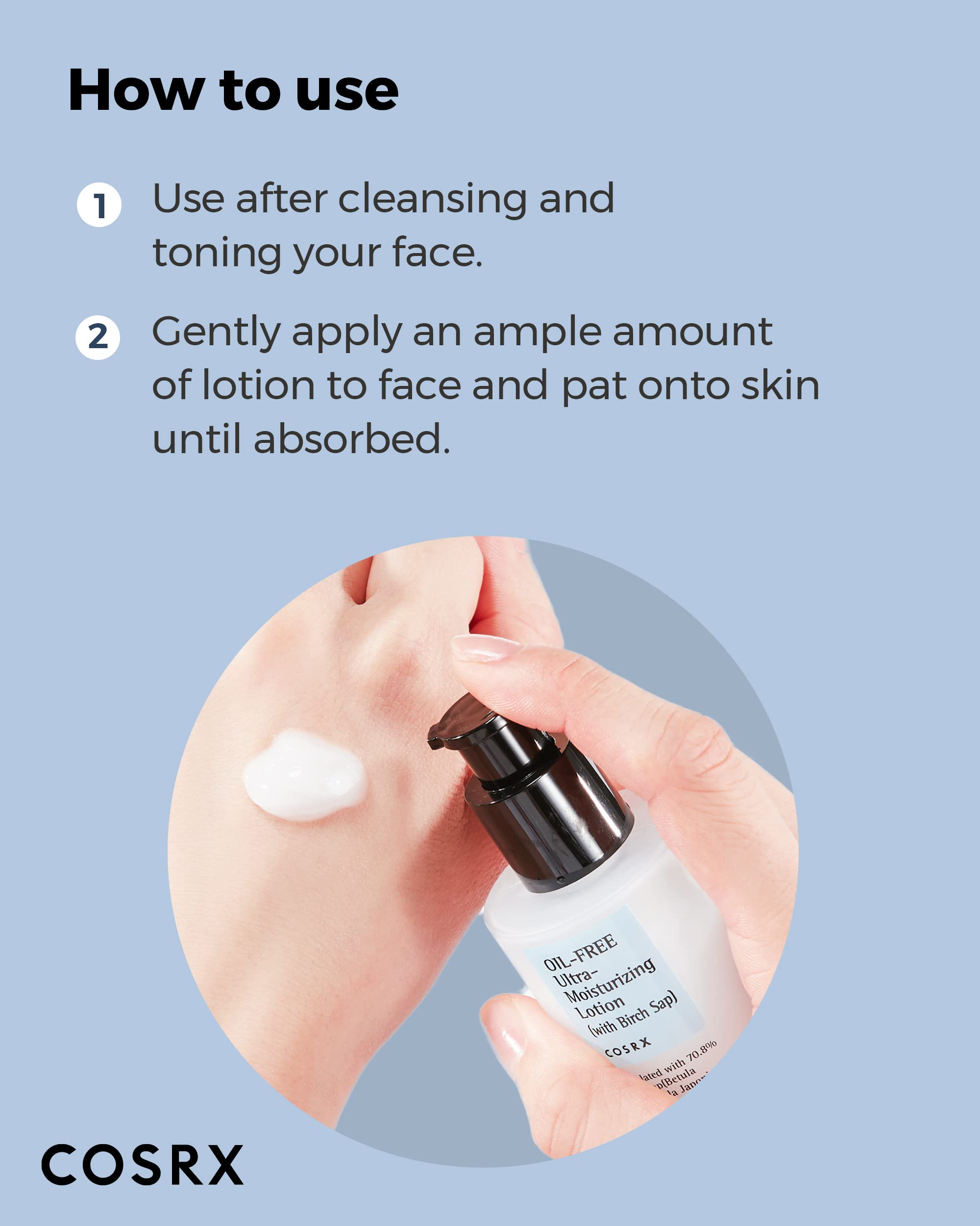 COSRX Oil Free Lotion with Birch Sap, Acne Facial Moisturizer, - COSRX