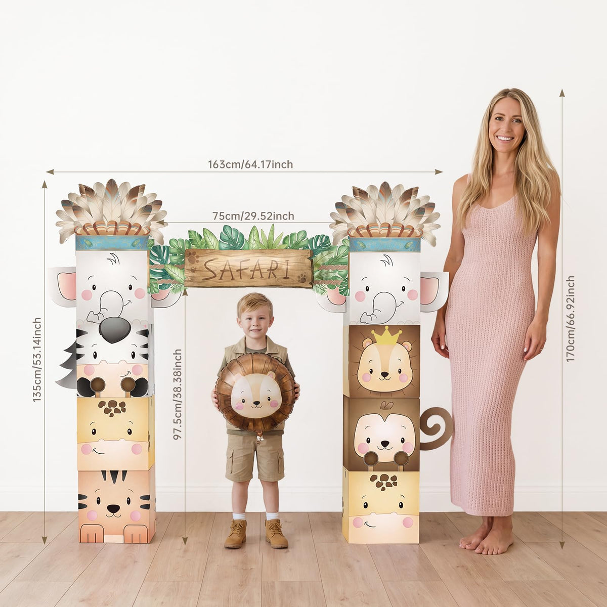 Safari Birthday Decorations 8 Boxes Cardboard Playhoouse - Wuokkig Official Imagery - 3