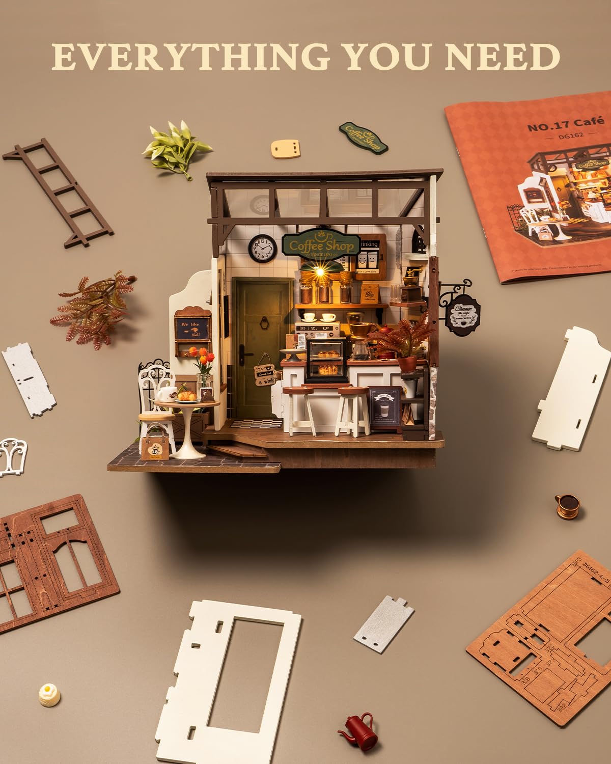 Rolife Coffee Shop DIY Miniature House Kit with LED Light - Rolife Official Imagery - 8