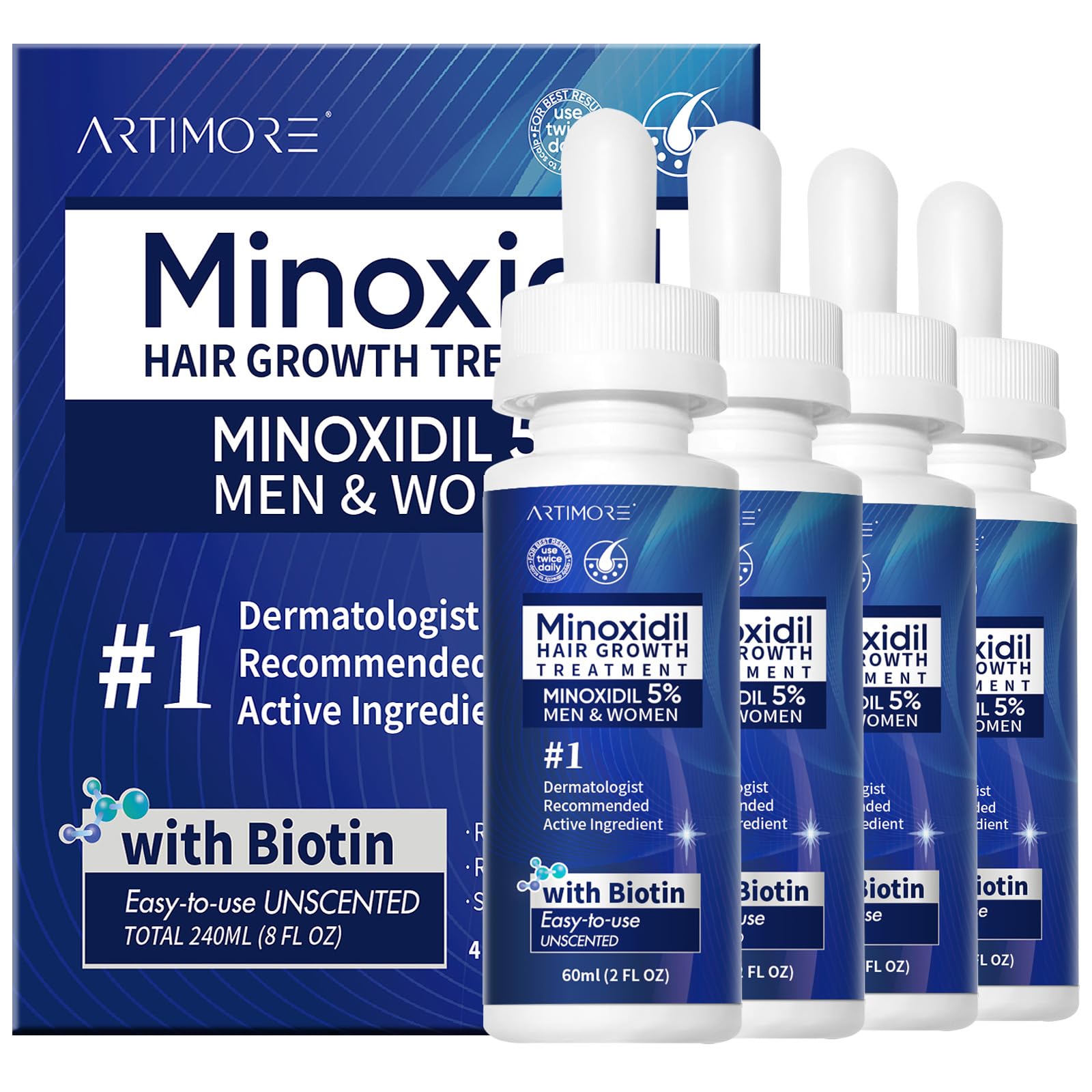 Artimore 5% Minoxidil Hair Growth Serum with Biotin - Minoxidil and Women & 5 - Artimore Official Product View 9