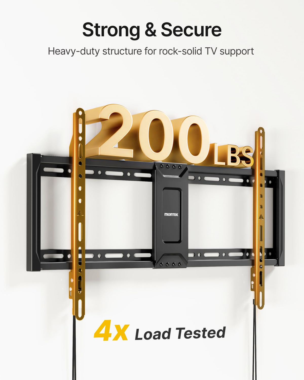 monTEK Heavy Duty Fixed TV Wall Mount for 37 90 Inch TVs 200 - monTEK Official Imagery - 3