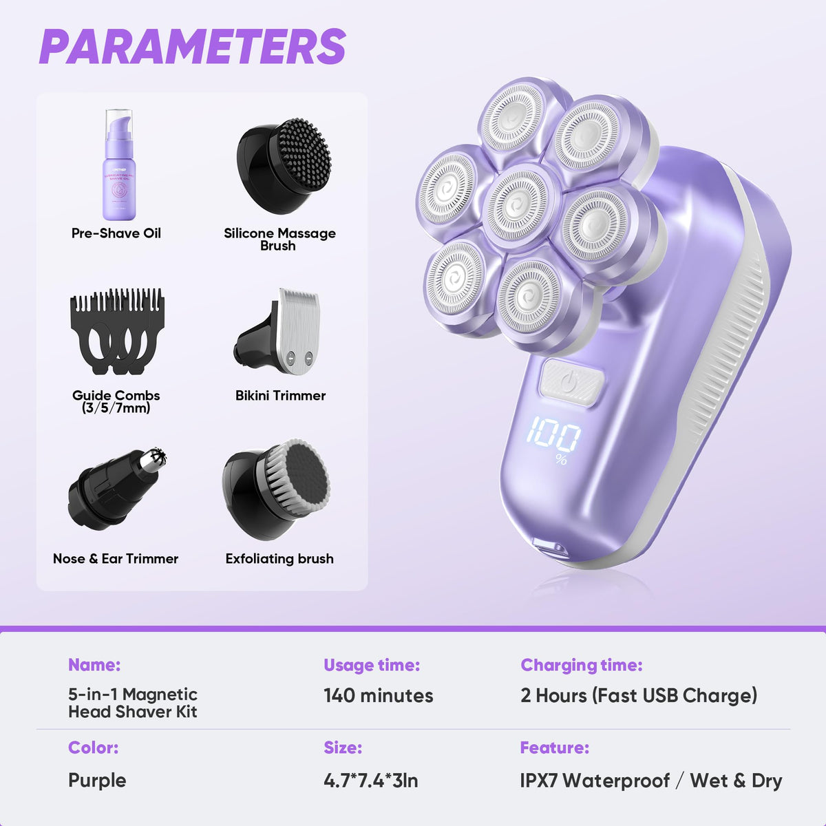 Electric Shaver for Women Electric Razor with 7D Magnetic - umither Official Imagery - 7