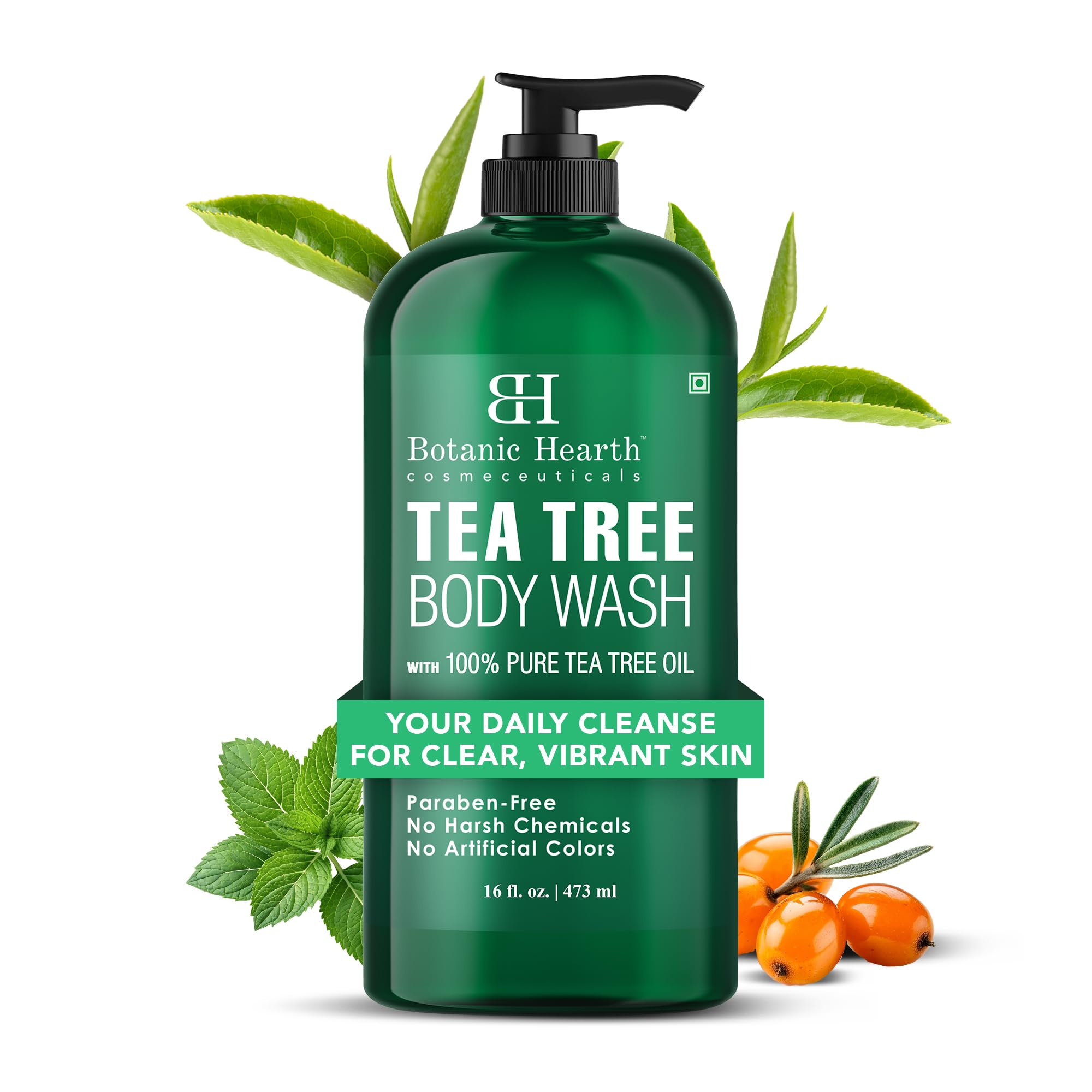 Botanic Hearth Tea Tree Body Wash with Peppermint 16oz