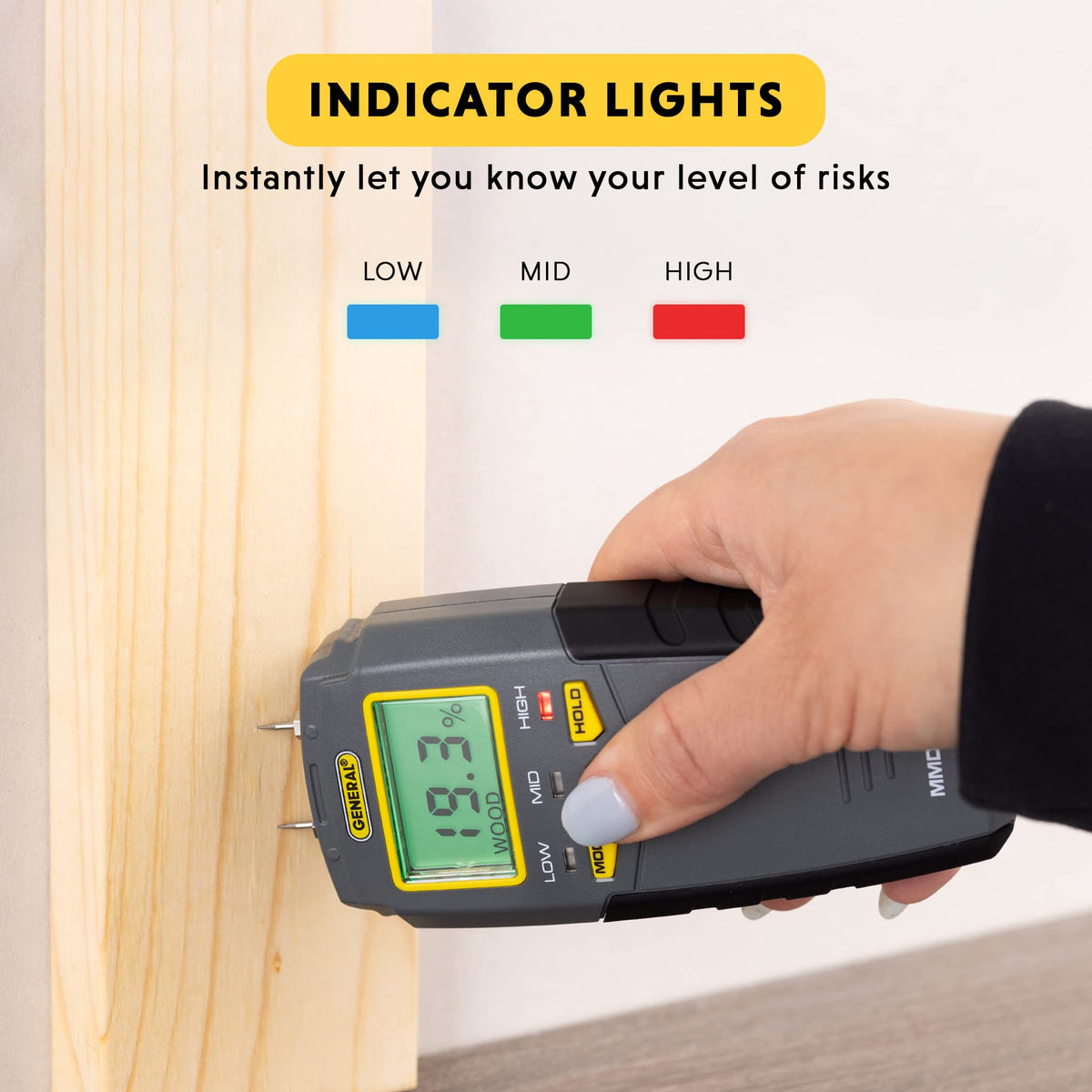 General Tools MMD4E Moisture Meter for Wood Walls Water Leak - General Tools Official Imagery - 5