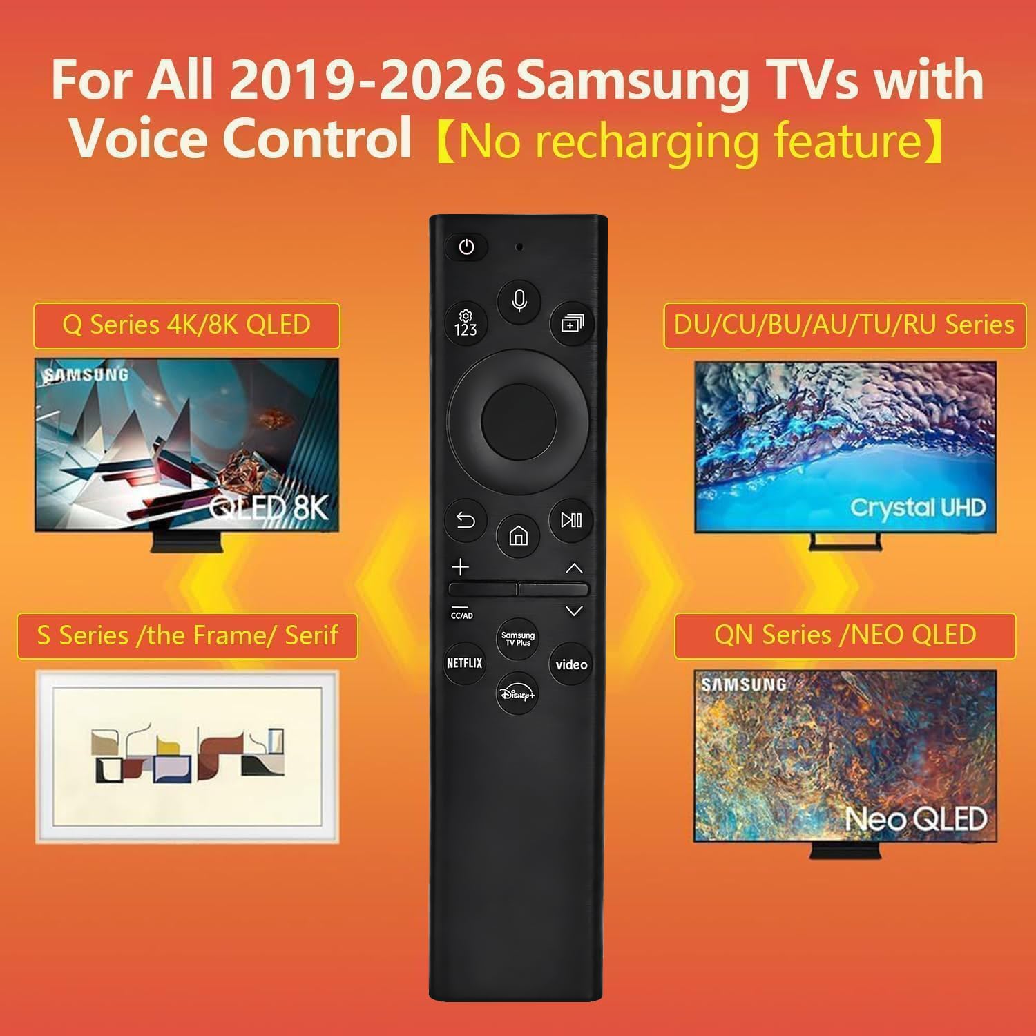 Samsung TV Voice Remote – 2019–2026 Models, 2-Yr Warranty