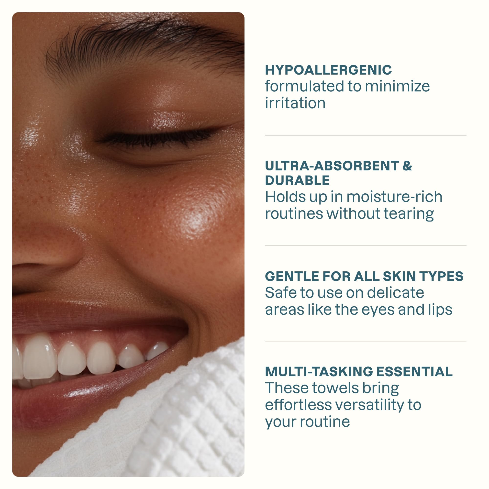 Cliganic Face Towels XL, Disposable Makeup Remover, Soft Dry Wipes, 50 ct - Cliganic Official Product View 5