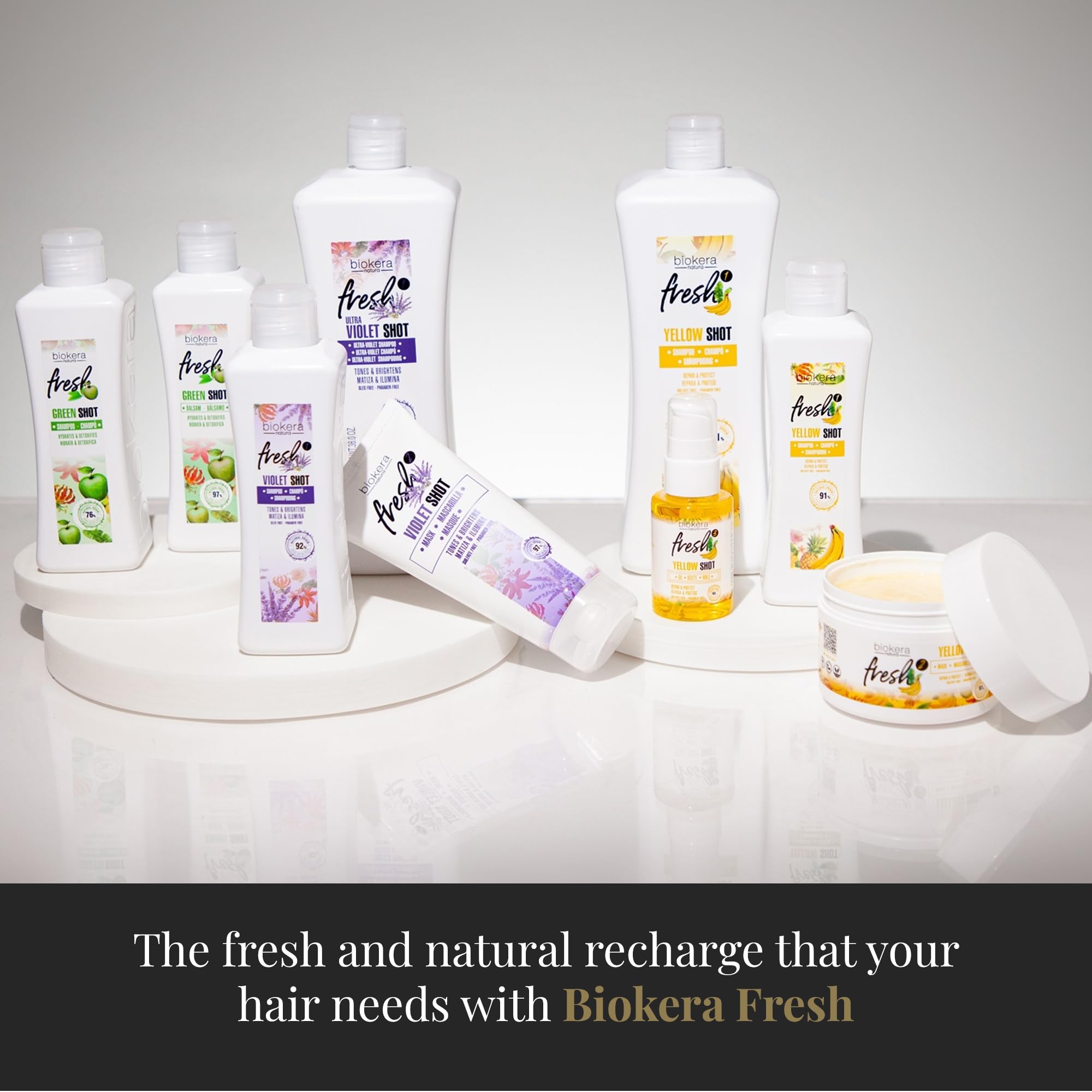 SALERM - Purple Shampoo for Blonde, Gray, Highlighted, or Bleached Hair - Biokera Fresh Violet - 300 ml - Violet Shampoo - Tones and Brightens - Maintains Color - Sulfate-Free and Paraben-Free