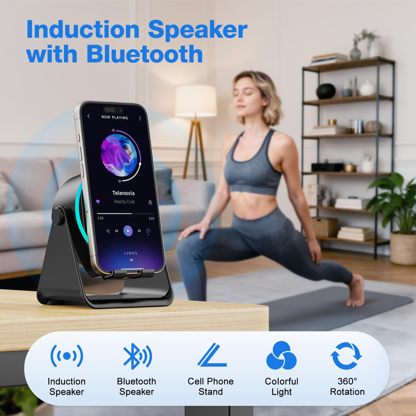 TARKARI Wireless Induction Speaker, 5 in 1 Bluetooth Speaker, 360 - TARKARI Official Product View 2