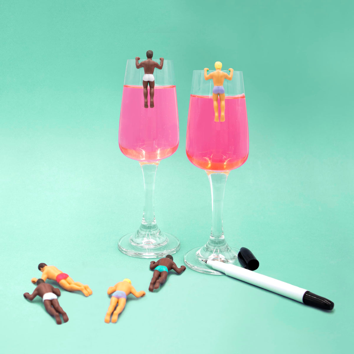 Drinking Buddies NPW Reusable Wine Glass and Drink Markers - Drinking Buddies Official Imagery - 6