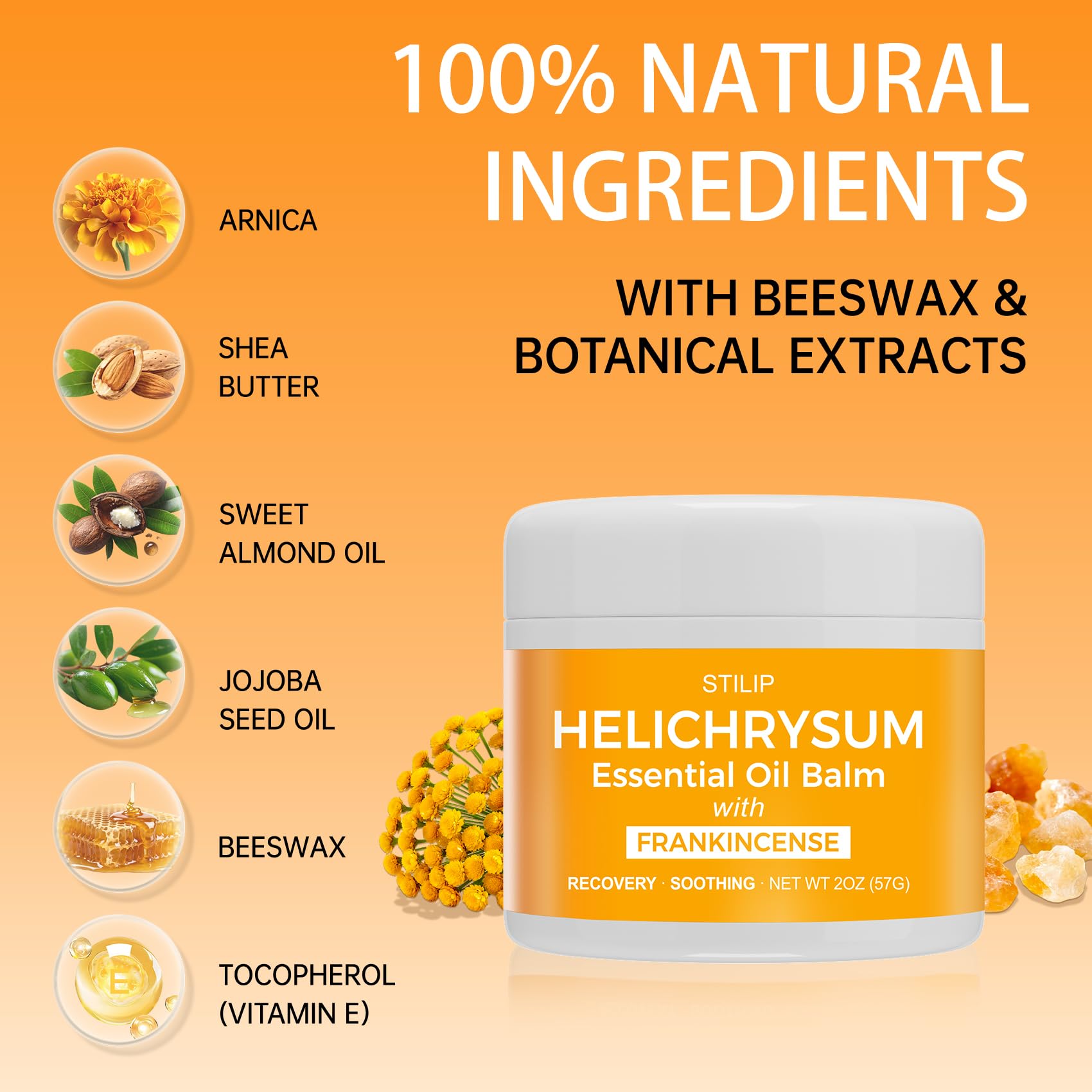 STILIP Helichrysum and Frankincense anti-aging moisturizer in a 2oz jar, natural skin moisturizer with herbal ingredients.
