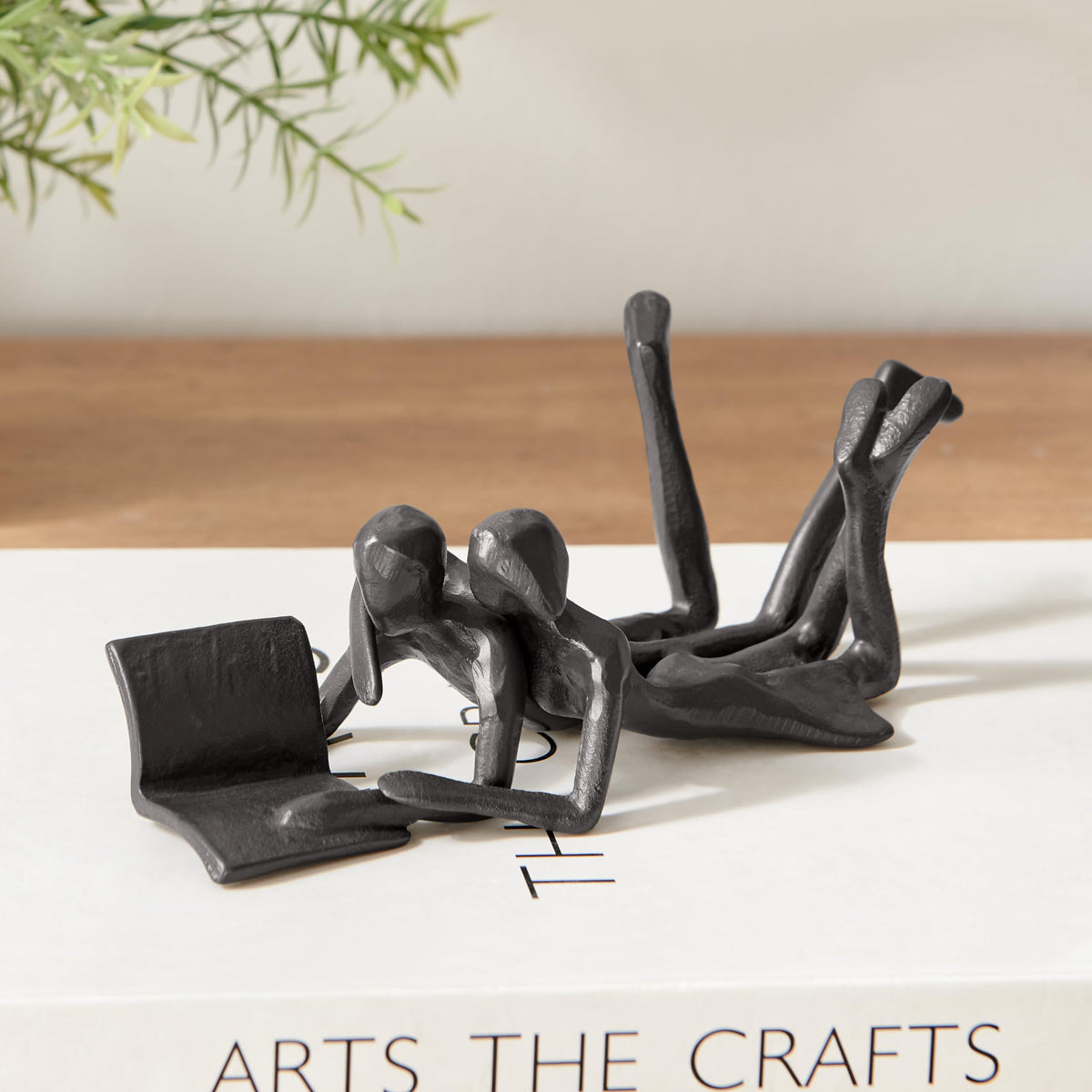 Danya B Brown Cast Iron Abstract Couple Reading Book - Danya B Official Imagery - 3